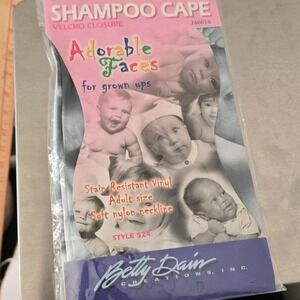 Betty Dain Shampoo Cape Adorable Faces Grown‎ Ups Adult Hook & Loop Waterproof